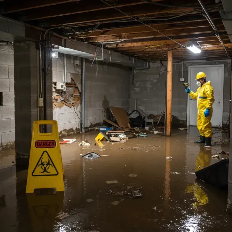 Flooded Basement Electrical Hazard in Angels Camp, CA Property