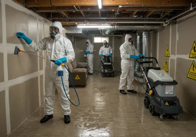 Basement Moisture Removal and Structural Drying process in Angels Camp, CA